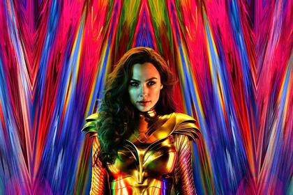 Gal Gadot, en un afiche promocional de Wonder Woman 1984