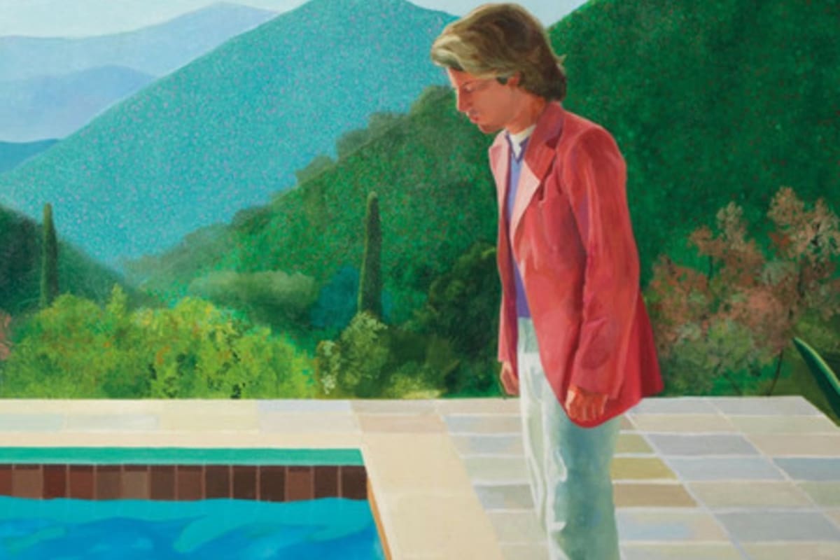 Detalle de Retrato de un artista (piscina con dos figuras)