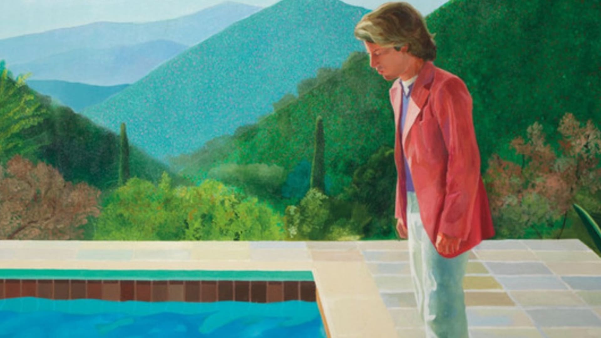 Detalle de Retrato de un artista (piscina con dos figuras)