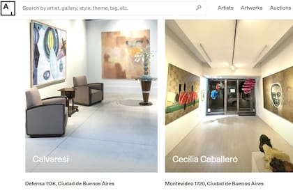 Dos de las galerías argentinas que integran la sección dedicada a Meridiano en Artsy