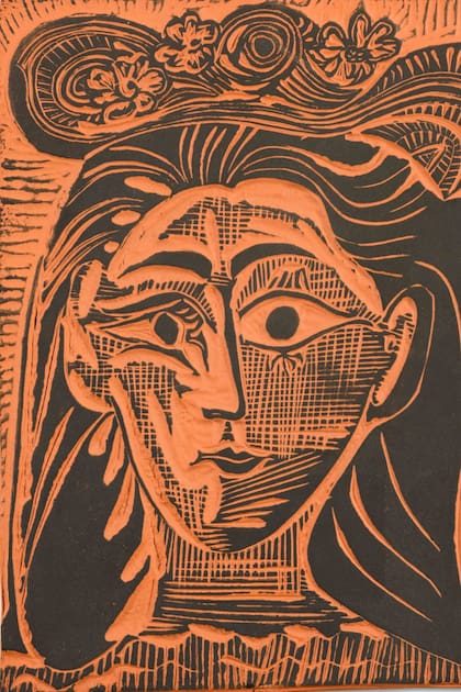 Mujer con sombrero floreado (detalle), de 1964, se ofrece con un valor estimado entre 12.250 y 18.300 dólares