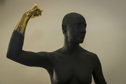 Detalle de Trans, escultura ganadora del primer premio especial otorgado a la categoría Impresión 3D. Realizada por el colectivo de artistas Viento dorado