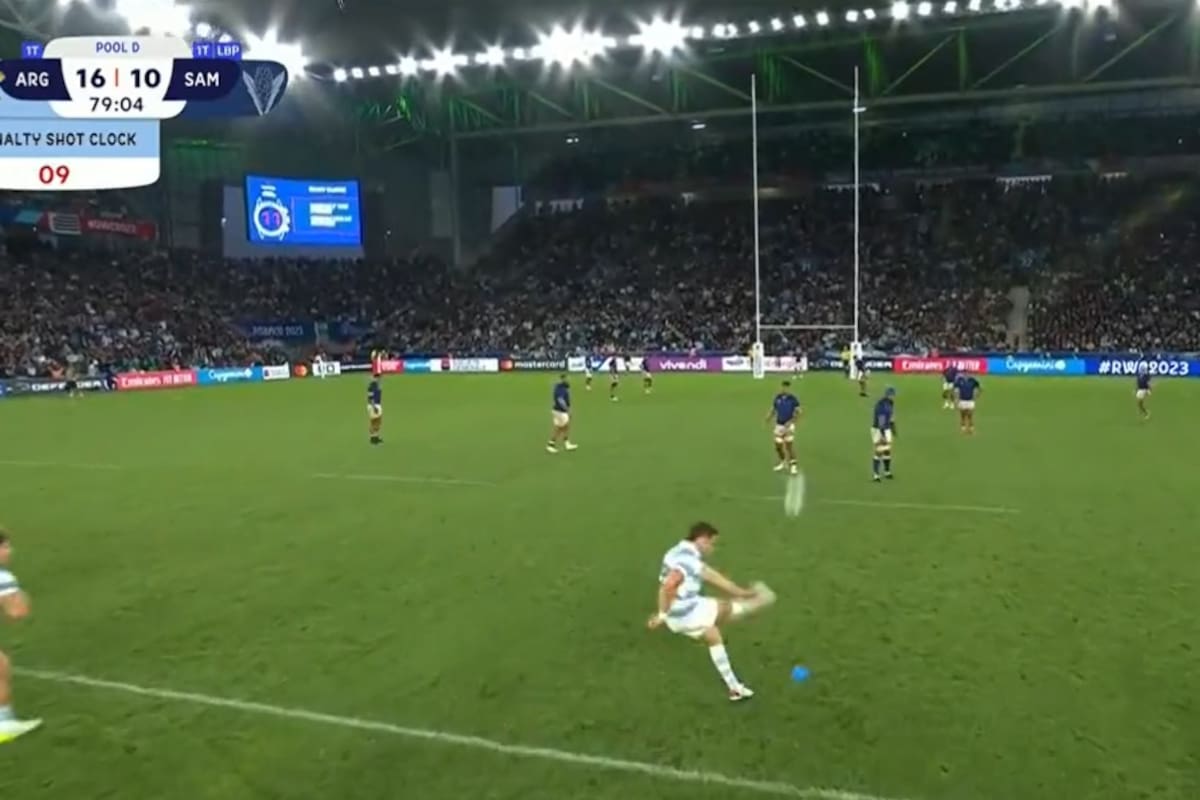 Ya salió la patada de Nicolás Sánchez para sellar el 19-10 final de los Pumas sobre Samoa