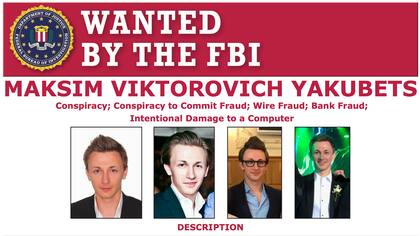 Yakubets, conocido como 'Aqua', fue añadido a la lista de los más buscados del FBI en 2019.