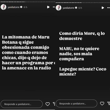 Yanina explotó contra Maru en Instagram