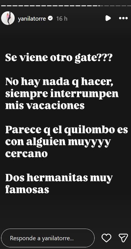 Yanina Latorre anunció que habría un "quilombo" entre dos hermanas del medio