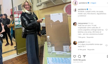Yanina Latorre compartió el momento en el que votó