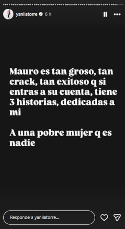 Yanina Latorre le respondió a Icardi (Foto: Instagram @yanilatorre)