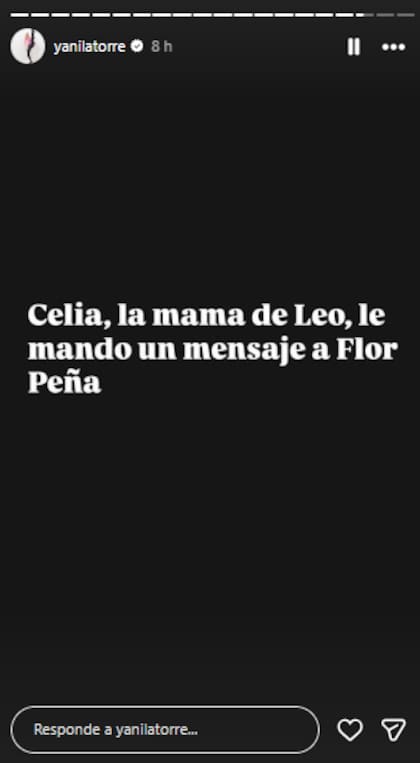 Yanina Latorre reveló que la madre de Leo Messi se comunicó con Florencia Peña (Foto: Instagram @yanilatorre)