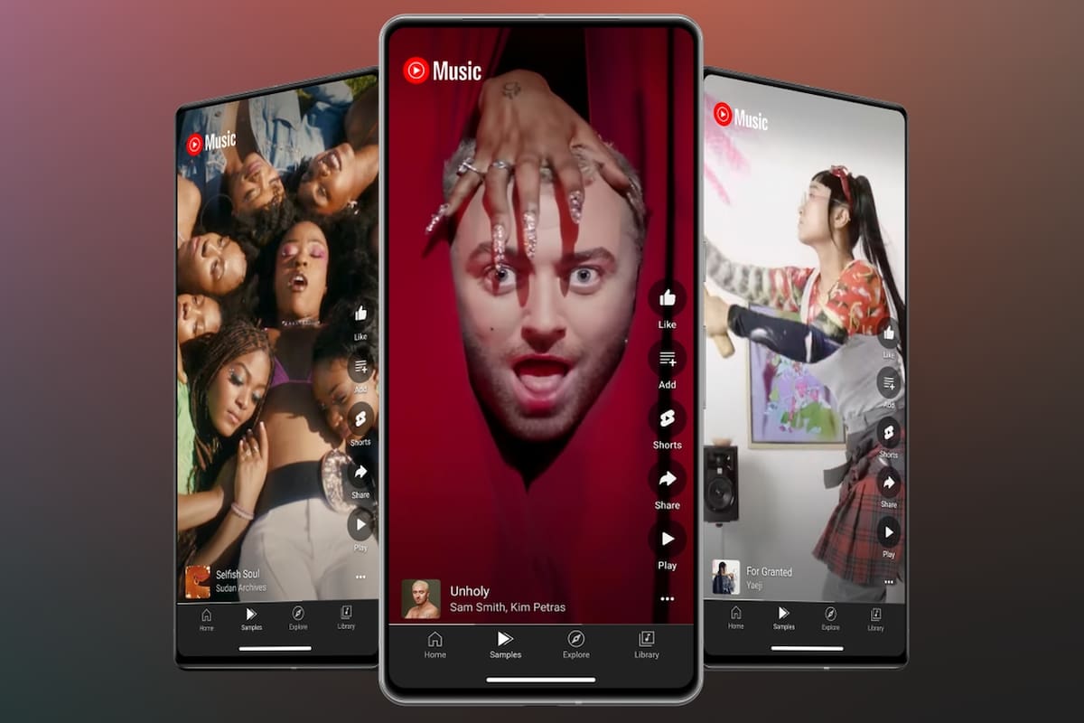YouTube Music presentó Samples, una app de descubrimiento de música con un diseño y funcionamiento similar a TikTok