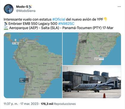 YPF prestó su avión para trasladar al ministro de Economía en la última reunión del BID en Panamá