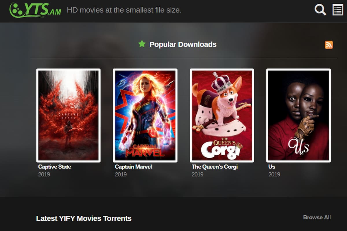 YTS fue la marca de una plataforma que fue dada de baja en 2015, pero sobrevivió en YTS.am, otro sitio web que ahora está bajo la mira de los estudios de cine con una demanda por piratería