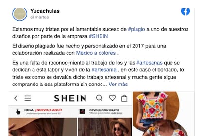 Yucachulas acusó que Shein, el gigante chino, plagió uno de sus diseños