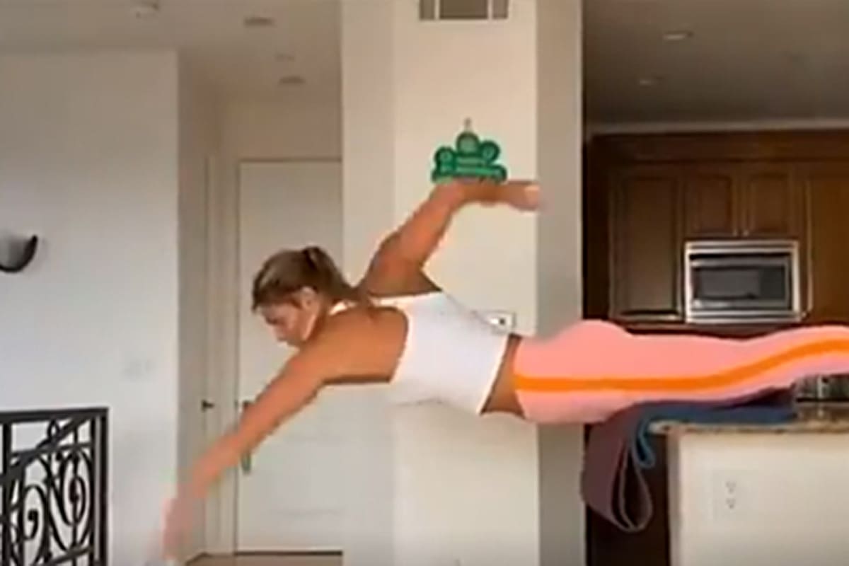 Yuliya Efimova entrena en su casa.