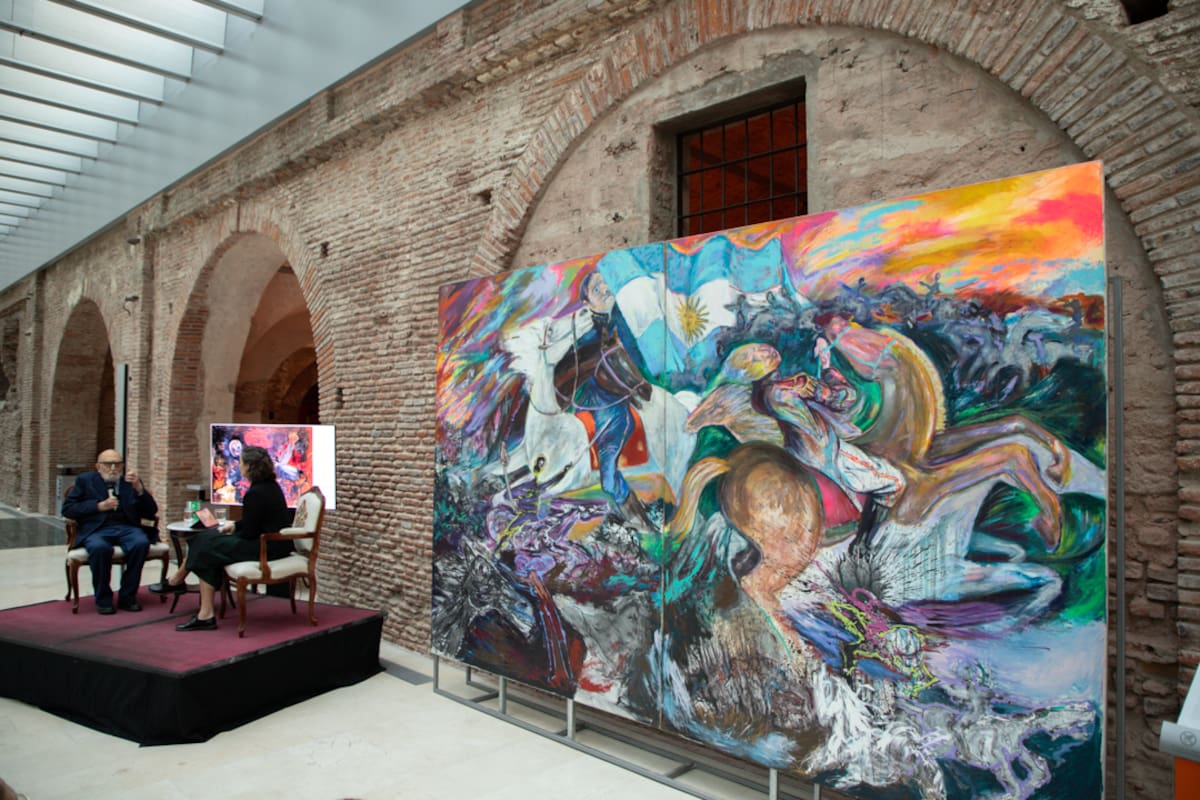 "Yuyo" Noé y su obra dedicada a la Patria (foto: María Iuliera Videla)