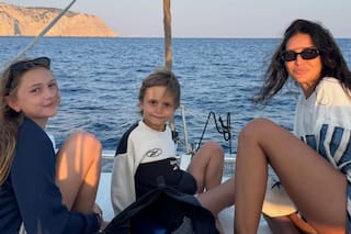 Zaira Nara en Ibiza: a puro chapuzón, mates y gastronomía de lujo con sus hijos Malaika y Viggo