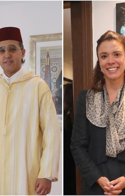 Zanele Makina, embajadora de Sudáfrica, el anfitrión Fares Yasssir y Abigail Dressel, ministra consejera de la embajada de Estados Unidos