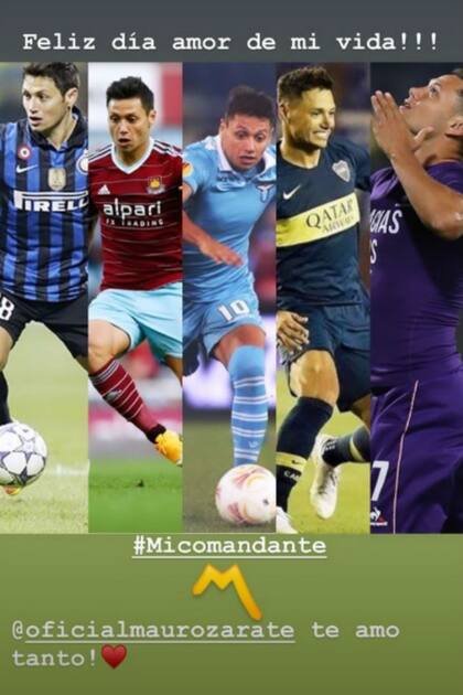 La publicación que Weber le dedicó a Mauro Zárate - Fuente: Instagram