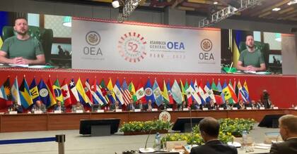 Zelensky apareció en la reunión de la OEA con un mensaje grabado por video
