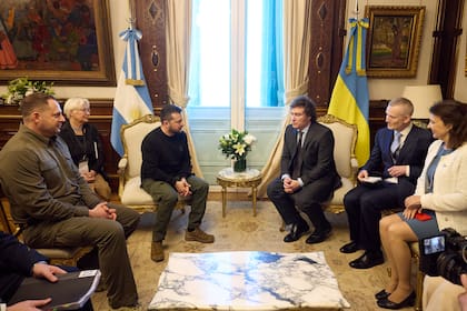 Zelensky, presidente de Ucrania, cuando visitó la Argentina para la asunción de Milei