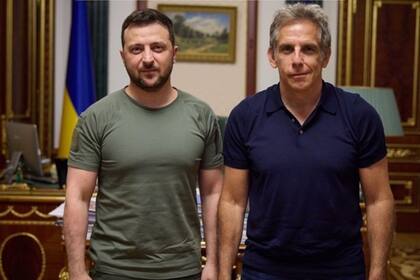 Zelensky y Ben Stiller en el Palacio de Gobierno de Kiev
