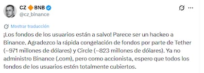 Zhao advirtió que podría tratarse de un hackeo