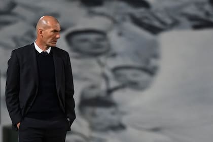 Zinedine Zidane, en abril de 2021, durante su segunda etapa en Real Madrid