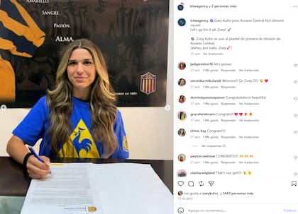 Zoey Kuhn firmó contrato en abril de este año y a los tres días ya estaba en Rosario jugando