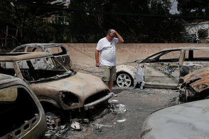 Zonas afectadas por los incendios forestales en Mati, Grecia