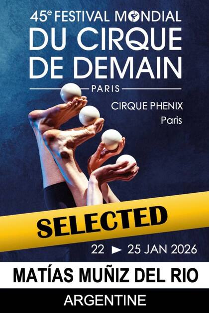 Zuka fue seleccionado para participar del Cirque de Demain, en París, uno de los más prestigiosos del mundo