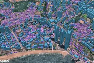 Sample of the 3D Vector Map of Buildings and Vegetation Generated by Ecopia AI Leveraging Airbus Imagery (Photo: Business Wire)