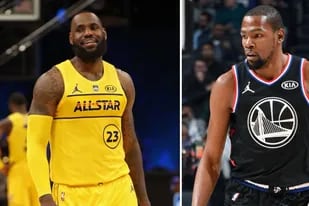 LeBron James y Kevin Durant, capitanes de los equipos del All Star 2022, que se disputará esta noche en el Rocket Mortgage FieldHouse, de Cleveland Cavaliers
