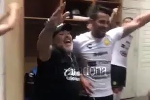 Maradona y el festejo por la clasificación de Dorados a las semifinales de la Liguilla del ascenso mexicano