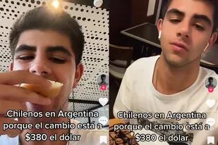 En su video, el joven mostró con lujo de detalles todo lo que se compró y realizó una comparación entre los precios de Chile  y la Argentina