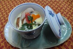 Chawan mushi japonés, receta de Shimada Takeshi, de Bistró Tokio