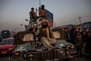 Combatientes talibanes en Kabul