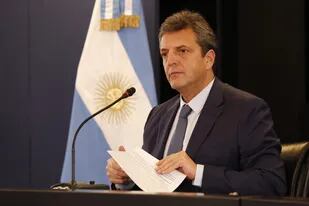 El ministro de Economía, Sergio Massa, anunció el dólar soja el domingo pasado en el Palacio de Hacienda