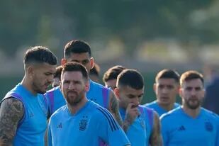 Lionel Messi, en el entrenamiento del seleccionado argentino, en la Universidad de Doha