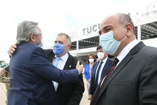 El Presidente, junto a Juan Manzur y el gobernador Osvaldo Jaldo, en Tucumán