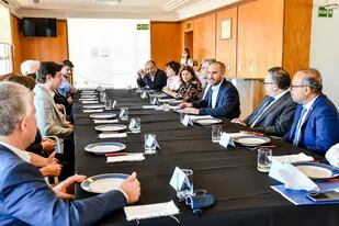 El ministro Martín Guzmán en un almuerzo hoy con empresarios, científicos y otros miembros del gabinete