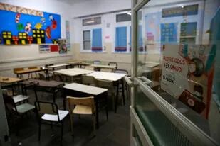 El paro docente tuvo un acatamiento dispar en las distintas localidades del país; en la foto, una escuela sin clases en Mar del Plata
